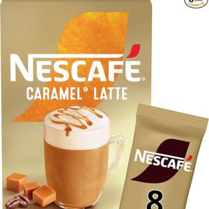 NESCAFÉ Caramel Latte Instant Coffee 8 x 17g Sachets, 100% Responsibly Sourced Coffee