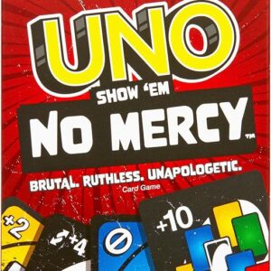 Mattel Games UNO Show ?em No Mercy Card Game for Kids, Adults & Family Parties and Travel With Extra Cards, Special Rules and Tougher Penalties., HWV18
